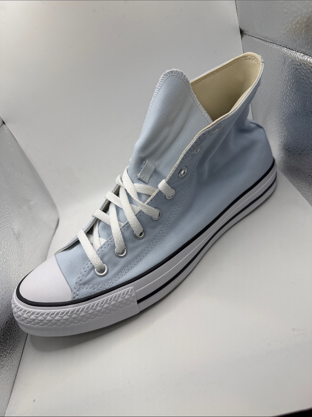 Converse High Top Sneaker in Light Blue and White - Picture 4 of 6